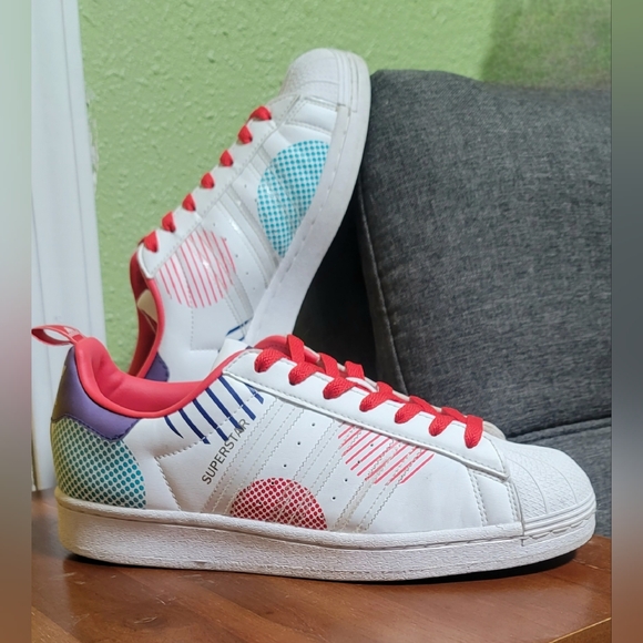 Adidas Superstar J Chinese New Yr- Yr of the OX Polka Dot Sneakers Jr Sz 7-W 8.5 - Picture 2 of 12